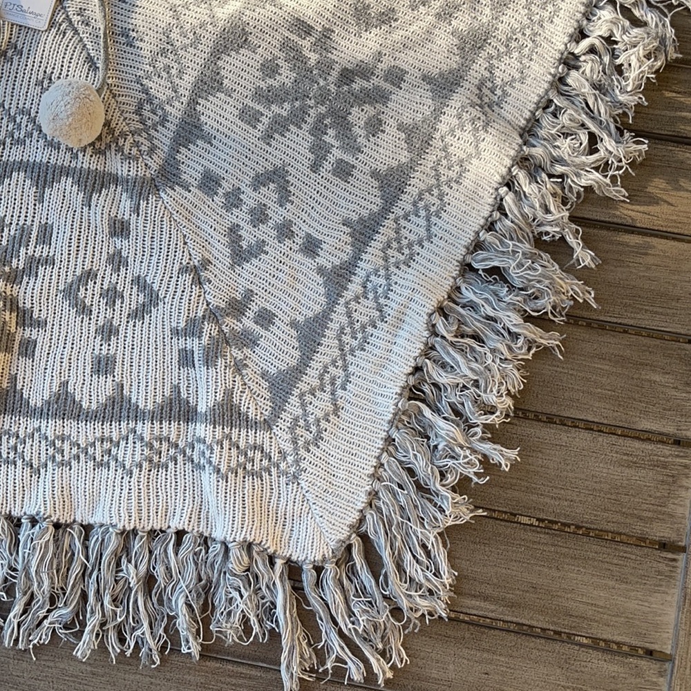 🔆PJ SALVAGE🔆 NATURAL PONCHO SWEATER REVERSIBLE - Picture 10 of 16